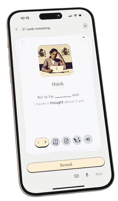 iPhone with Vocabuo app